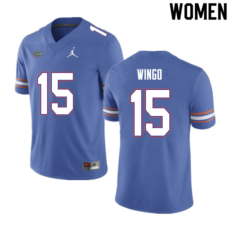 Women #15 Derek Wingo Florida Gators College Football Jerseys Sale-Blue - Click Image to Close